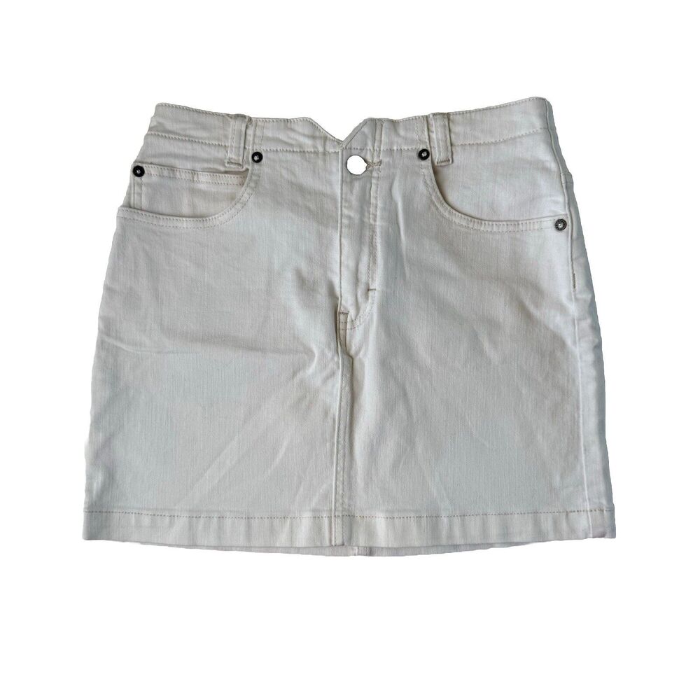 We The Free People Womens Size 28 Denim Mini Skirt White